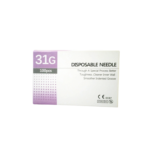 Aguja Hipodérmica 31G x 4MM Caja 100 piezas